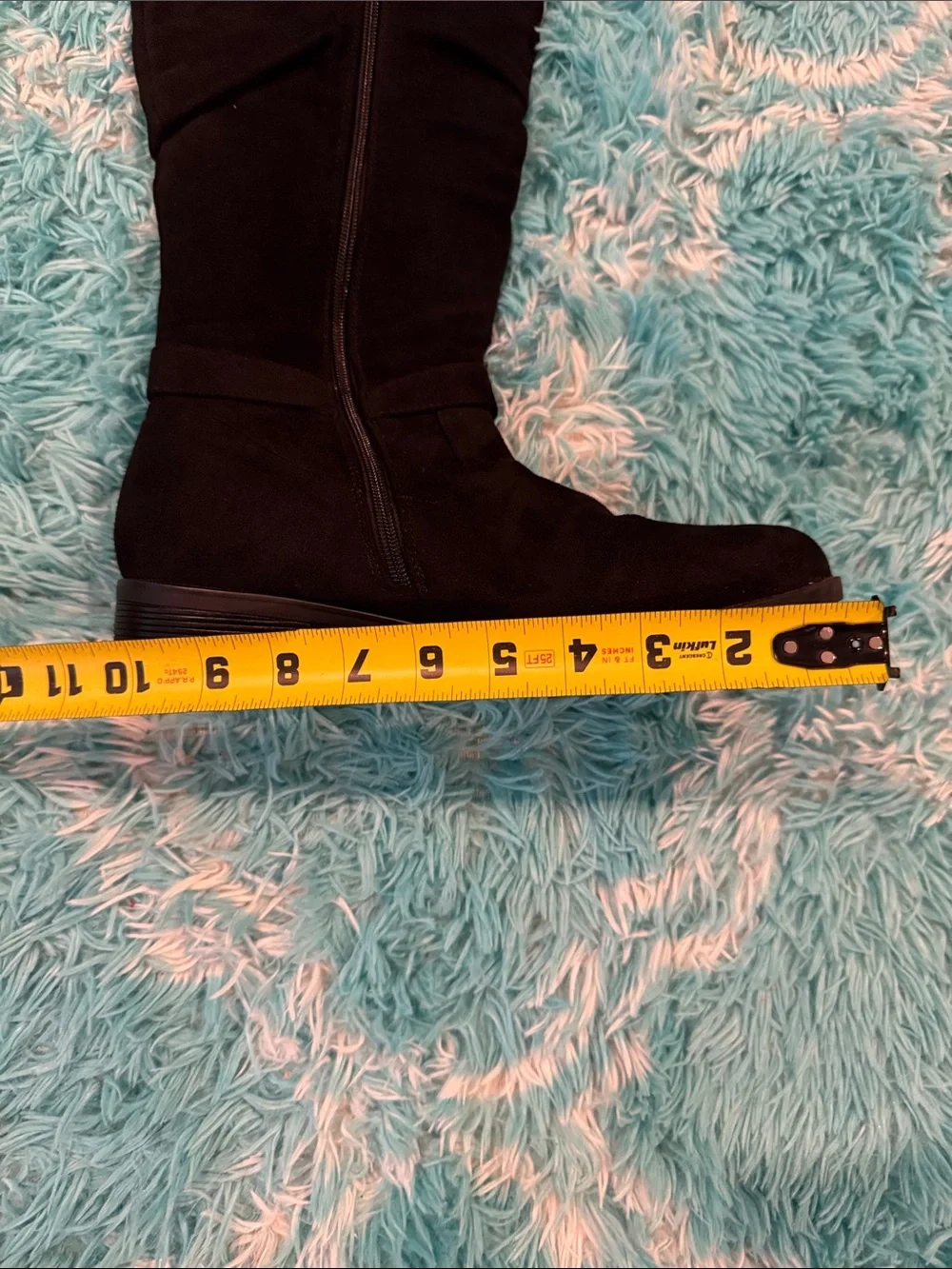 Women's Black Knee-High Riding Boots - Classic Buckle Detail